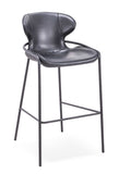 [Barstool] Black matt frame + PU , Mid-Century Bar Stool for Retro Home Decor