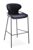 [Barstool] Black matt frame + PU , Mid-Century Bar Stool for Retro Home Decor