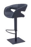[Hydraulic Barstool]  Black matt frame + saddle leather & PU , Home Bar & Restaurant Use Industrial Metal Barstool