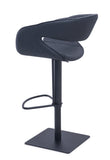 [Hydraulic Barstool]  Black matt frame + saddle leather & PU , Home Bar & Restaurant Use Industrial Metal Barstool