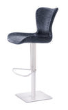 [Hydraulic Barstool]  201# Burshed stainlee frame + PU , Padding & Supportive Desig High Back Barstool