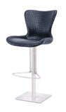 [Hydraulic Barstool]  201# Burshed stainlee frame + PU , Padding & Supportive Desig High Back Barstool