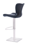 [Hydraulic Barstool]  201# Burshed stainlee frame + PU , Padding & Supportive Desig High Back Barstool