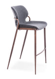 [Barstool] Black matt frame + PU , Bar stools for backrest restaurant with back support