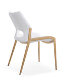 [Dining Chair] Black nickel frame +  PU，Minimalist soft cream hues dining chair