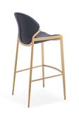 [Barstool] Gun color frame + PU , Rust-Proof durable balcony leisure bar chair