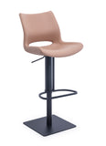 [Hydraulic Barstool]  Black matt frame + PU , Commercial seat Stylish swivel bar stools for coffee shops
