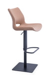 [Hydraulic Barstool]  Black matt frame + PU , Commercial seat Stylish swivel bar stools for coffee shops