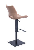 [Hydraulic Barstool]  Black matt frame + PU , Commercial seat Stylish swivel bar stools for coffee shops