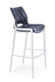 [Barstool] Chrome frame +  PU , Industrial-style shiny metal barstool for home island counters