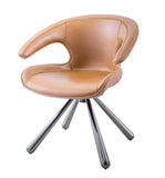 [Lounge chair] Black nickel frame + + saddle leather & PU，Contemporary High Load-Bearing Swivel Barstool