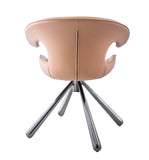 [Lounge chair] Black nickel frame + + saddle leather & PU，Contemporary High Load-Bearing Swivel Barstool