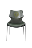 [Dining Chair] Gun color frame +  saddle leather & PU，Curved Design Sense Restaurant Luxury Light Dining Chair