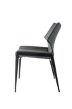 [Dining Chair] Gun color frame +  saddle leather & PU，Curved Design Sense Restaurant Luxury Light Dining Chair