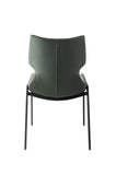 [Dining Chair] Gun color frame +  saddle leather & PU，Curved Design Sense Restaurant Luxury Light Dining Chair