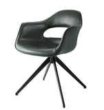 [Lounge chair]  Gun color frame +  PU，Indoor Waterproof Swivel Lounge Chair Spill-Resistant & Durable