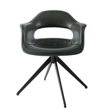 [Lounge chair]  Gun color frame +  PU，Indoor Waterproof Swivel Lounge Chair Spill-Resistant & Durable