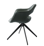 [Lounge chair]  Gun color frame +  PU，Indoor Waterproof Swivel Lounge Chair Spill-Resistant & Durable