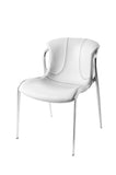 [Dining Chair] Gun color frame +  saddle leather & PU，Apartment-Friendly seat Stylish Cloth Dining Chair