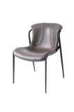 [Dining Chair] Gun color frame +  saddle leather & PU，Apartment-Friendly seat Stylish Cloth Dining Chair