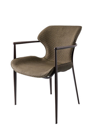 [Dining Chair] Gun color frame +  saddle leather & PU，Hand-Stitched Smooth-Finish Leather dining chair