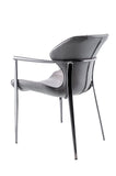 [Dining Chair] Gun color frame +  saddle leather & PU，Hand-Stitched Smooth-Finish Leather dining chair