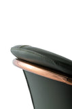 [Dining Chair] Rose gold frame +  saddle leather & PU，Luxury hotel style dining chair with armrests