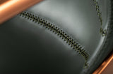 [Dining Chair] Rose gold frame +  saddle leather & PU，Luxury hotel style dining chair with armrests