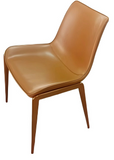 [Dining Chair] Gun color frame +  saddle leather & PU，Fashionable black dining chair kitchen chair