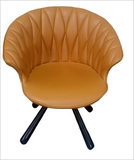 [Lounge chair] Black nickel frame + + saddle leather & PU，Durable Lounge Chair for Blacony Relaxation