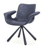 [Lounge chair]  Gun color frame +  PU，High-Back leather lounge chairs for Living Room & Bedroom Comfort