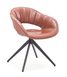 [Lounge chair]  Gun color frame +  saddle leather & PU，Commercial Grade Lounge Chair - Ideal for Public Spaces & Lobbies