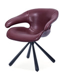 [Lounge chair]  Gun color frame +  saddle leather & PU，Computer leisure chair with lumbar support and armrests