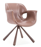 [Lounge chair]  Wood vaneer frame +  saddle leather & PU，Home Office Desk Chair Ergonomic Swivel lounge chair