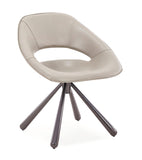 [Lounge chair]  Gun color frame +  PU，Minimalist Rotating Lounge Chair-Sleek Design for Easy Relaxation