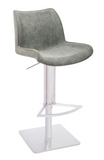 [Hydraulic Barstool]  201# Burshed stainlee frame + PU , Ergonomic Backres bar stoolsf or bar island counter