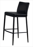 [Barstool] Black matt frame & PU , High-stool bar chair with backrest for kitchen island