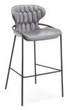 [Barstool] Black matt frame + PU , Mid-Century Bar Stool for Retro Home Decor