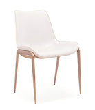 [Dining Chair] Gun color frame +  saddle leather & PU，Fashionable black dining chair kitchen chair