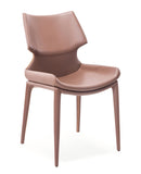[Dining Chair] Iron frame + full-grain saddle leather & PU ，Modern Leather Dining Chair for Multi-Scene Matching