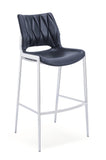 [Barstool] Chrome frame +  PU , Industrial-style shiny metal barstool for home island counters