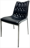 [Dining Chair] Gun color frame +  saddle leather & PU，Apartment Kitchen Upgrade Compact Dining Chair
