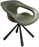 [Lounge chair]  Gun color frame +  PU，360° Rotating Smooth Lounge Chair for Events