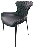 [Dining Chair] Rose gold frame +  saddle leather & PU，Comfortable U seating space for dining area