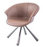 [Lounge chair] Black nickel frame + + saddle leather & PU，Durable Lounge Chair for Blacony Relaxation