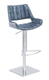 [Hydraulic Barstool]  201# Burshed stainlee frame + PU , Adjustable height of rotating bar stools