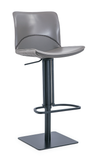 [Hydraulic Barstool]  Black matt frame + saddle leather & PU ,  Open-Kitchen table height bar stools