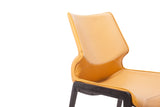 [Dining Chair] Gun color frame + PU，Dining Room Chairs with Ergonomic Backres