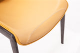 [Dining Chair] Gun color frame + PU，Dining Room Chairs with Ergonomic Backres